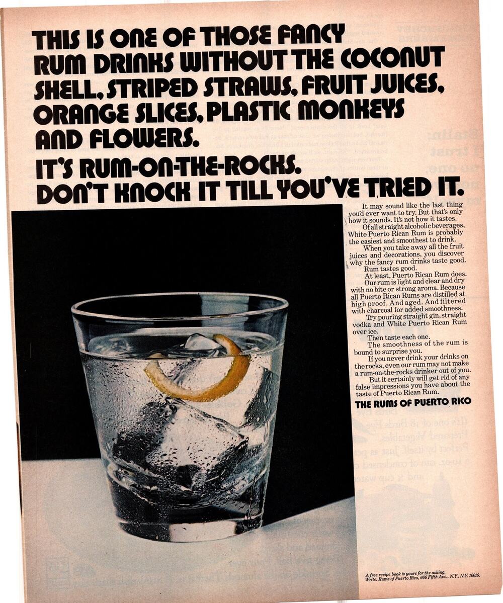 Rums of Puerto Rico Advertisement 1960s Vintage Liquor Alcohol Puerto Rican